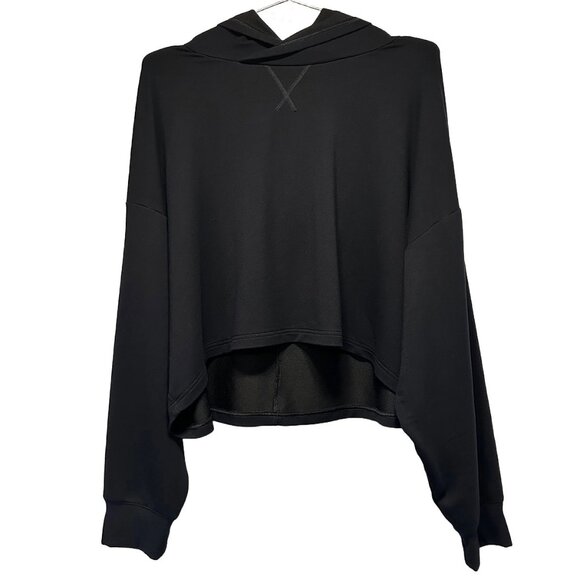 CROPPED ATHLETIC HOODIE - brand‎ unkown - EUC - XL - black - athleisure lounge - Picture 1 of 7